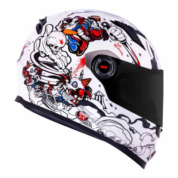 CAPACETE LS2 FF358 CRAZY CLOWN BRANCO