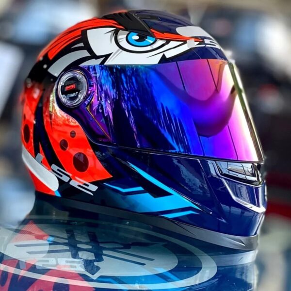 CAPACETE LS2 FF358 TRIBAL LARANJA/AZUL